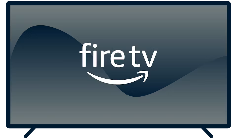 Logo Amazon Fire TV su una TV.