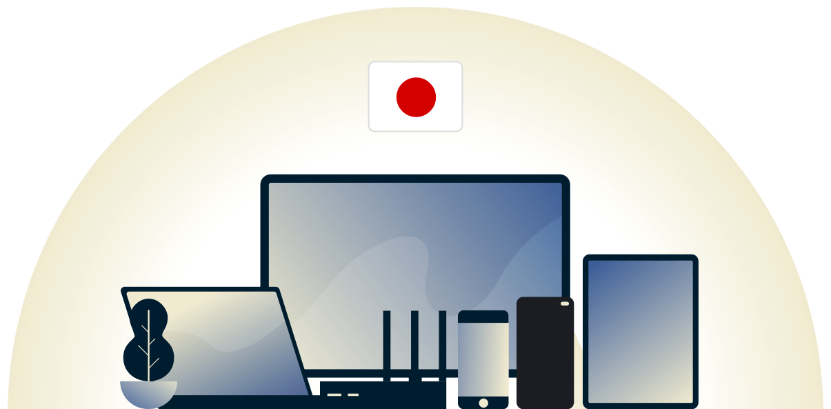 Japan VPN protecting a variety of devices.