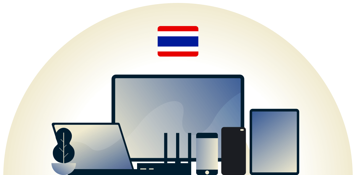 様々なデバイスを保護するタイ対応VPN。